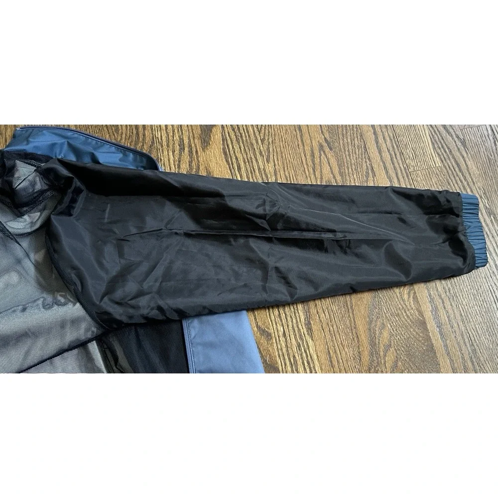Adidas Golf CLIMASTORM Windbreaker Jacket Mens Large Blue Grey Zip Up